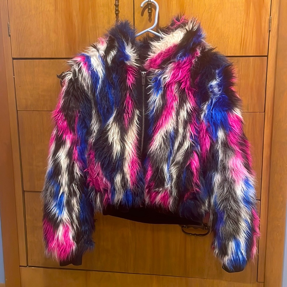 Dolls Kill Faux fur hoodie jacket